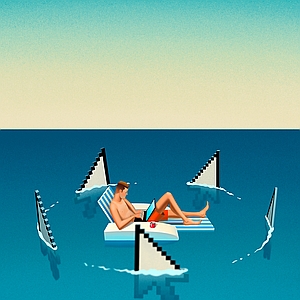 Jon Krause - Computer, Computer Network, Computer Virus, Cyber Crime, Cyber Security, Danger, Data, Data Breach, Information, Ocean, Security, Shark