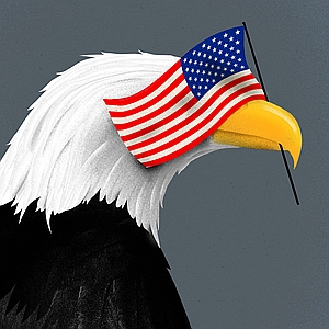 Brian Stauffer - America, American Eagle, American Flag, Americana, Blind, Blindfold, Conceptual, Conflict, Conservative, Control, Digital, Editorial, Graphic, Identity, Narrative, Nationalism, Patriotism, People, Politics, Pop Culture, Power, Propaganda, Protection, Symbols, United States