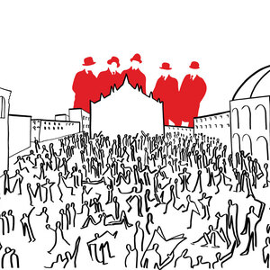 Anna Sutor - Cityscape, Digital, Editorial, Figurative, Graphic, Line, Men, Pen & Ink, People, Politics