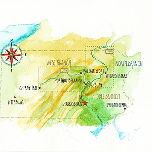 Simone Tieber - Charts, Editorial, Environmental, Infographics, Line & Wash, Line with Color, Maps, Maps/Charts, Recreation, Travel, Watercolor