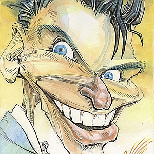 Richard Ewing - Acrylic, Celebrities, Distorted, Humorous/Comic, Men, Music, People, Pop Culture, Portraiture, Stylized, Vintage